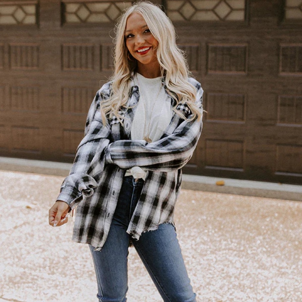 Oversized Black and White flannel